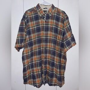 Woods & Gray plaid short sleeve button up shirt